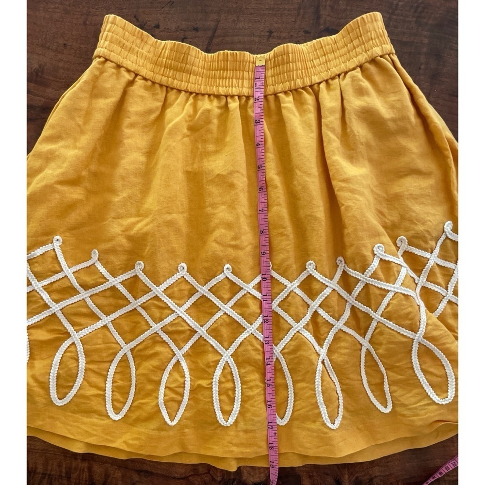 Anthropologie Girl from Savoy Yellow Sugar Work Embroidered Swirl Skirt - Picture 6 of 9